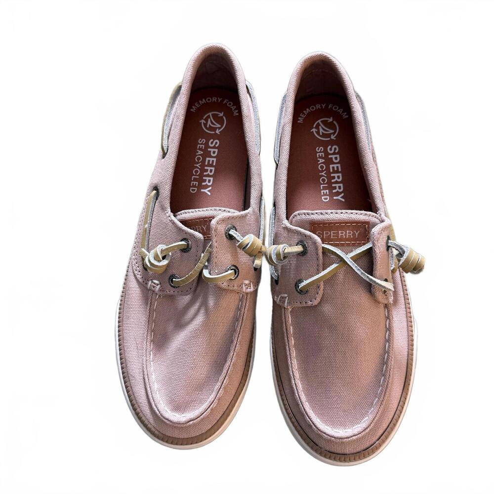 SPERRY Topsider PINK Seacycled Bahama 3.0 Platform Sneaker WMS SZ 7 NWOT